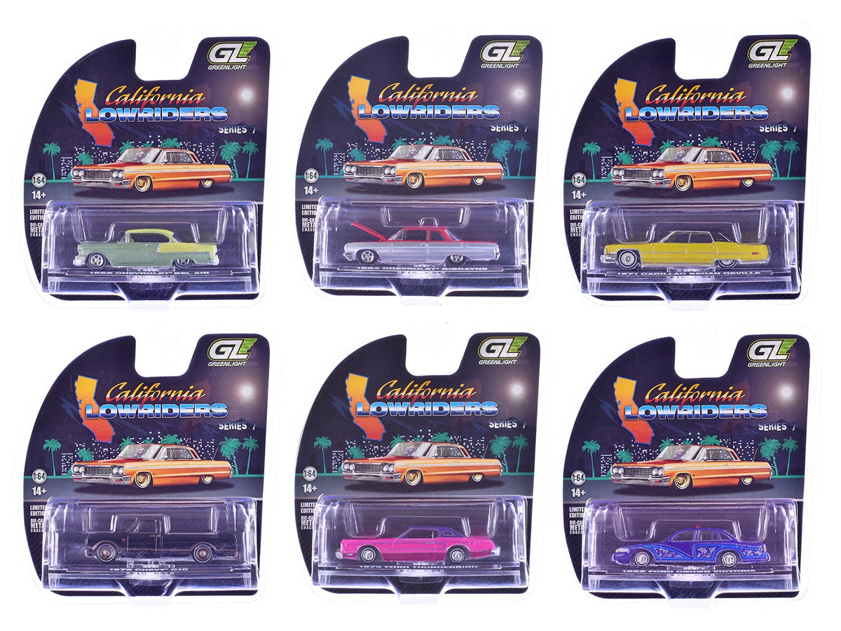 Rapid Vehicles "California Lowriders" Series 7 Set of 6 pieces 1/64 Diecast Model Cars by...