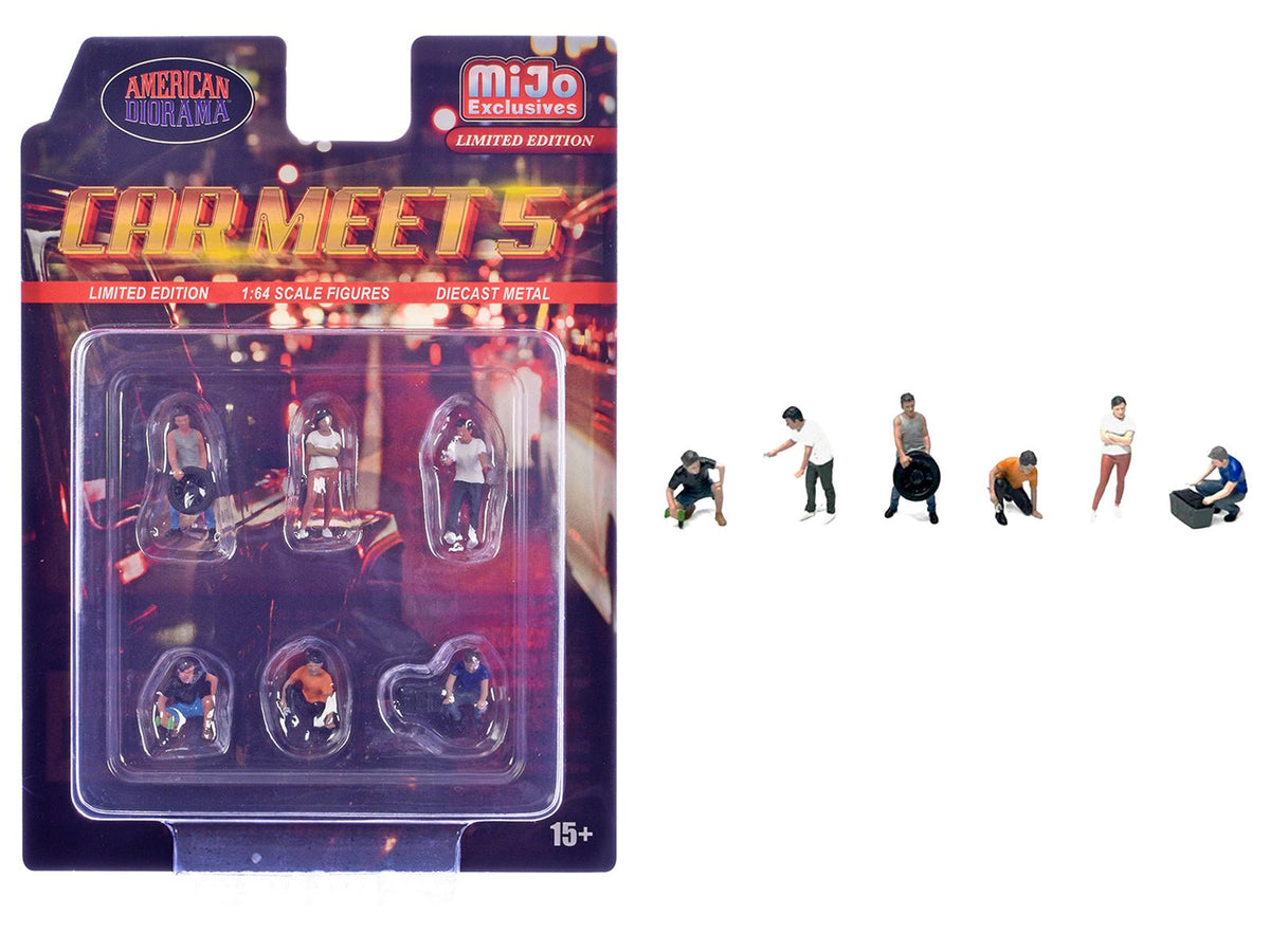Rapid Vehicles "Car Meet 5" 6 piece Diecast Figure Set Limited Edition for 1/64 Scale Models by...