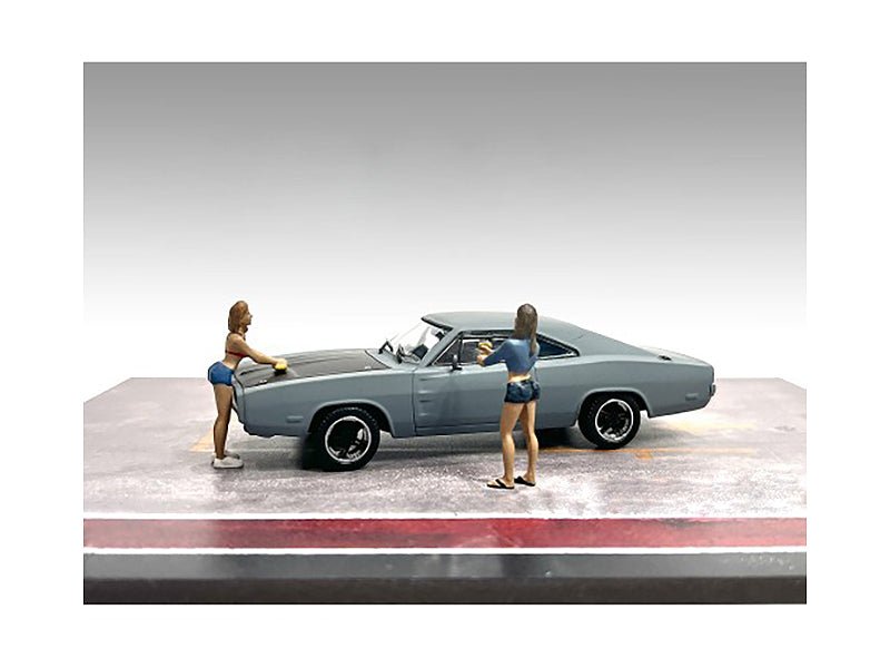 Rapid Vehicles "Car Wash Girls" Set 2 Jessica and Jennifer 2 Piece Figure Set for 1/43 Scale...