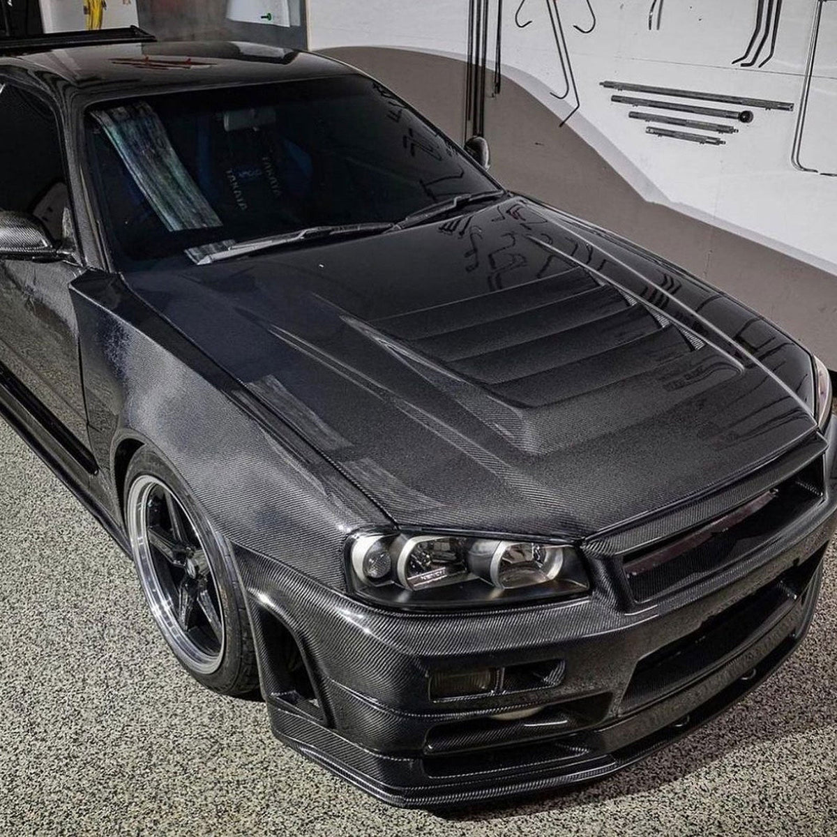 STRATEC SYSTEMS Full Carbon Fiber Z Tune Style Front End Conversion Kit for Nissan Skyline R34...