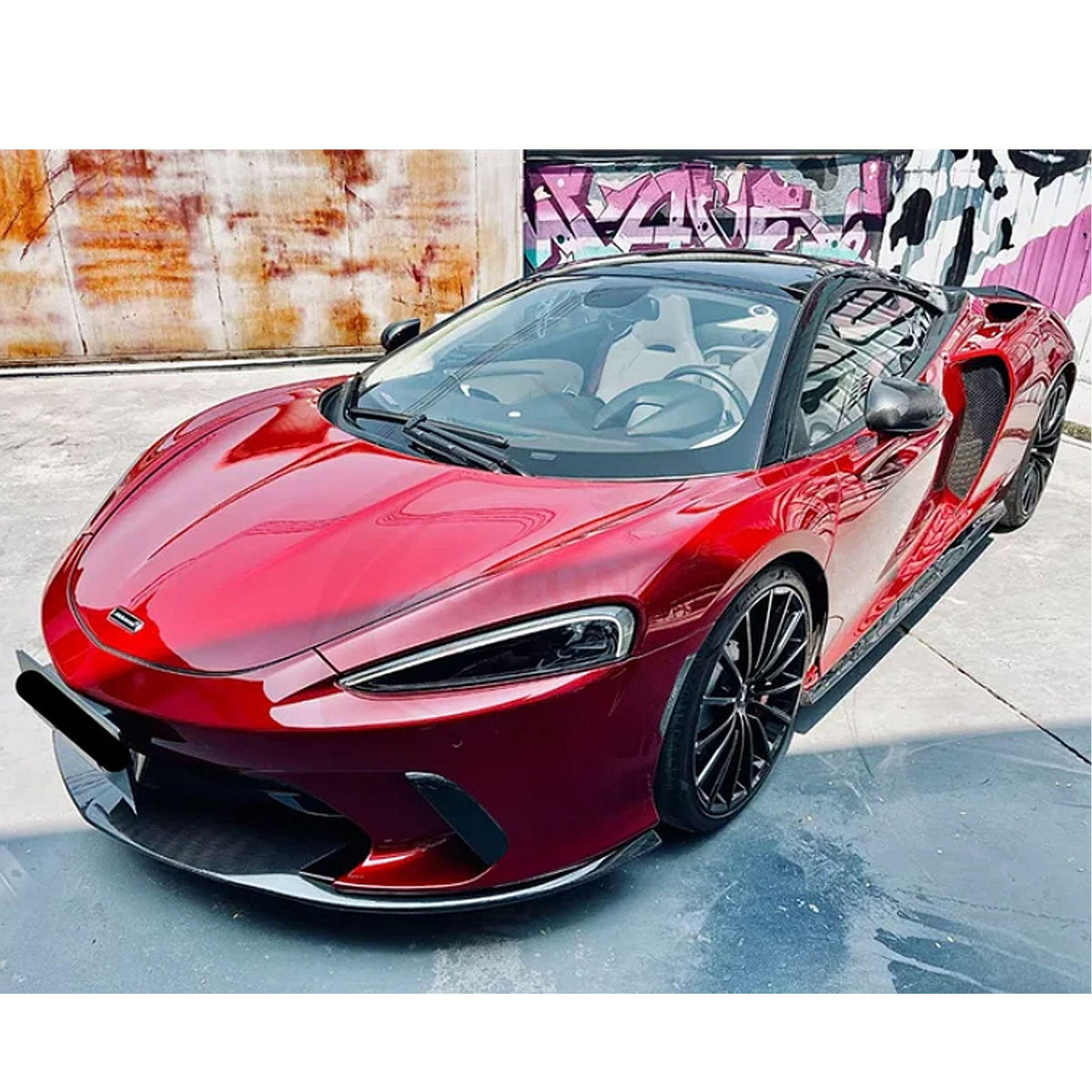 Bull Boost Performance V2 Style Dry Carbon Fiber Side Skirt Door Extensions Set for McLaren GT -...