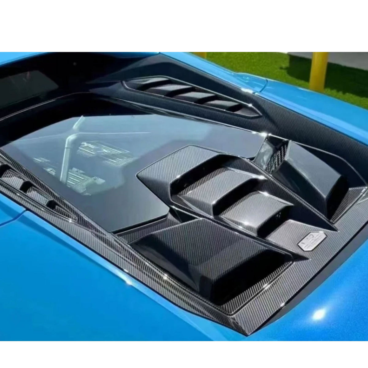 Bull Boost Performance Carbon Fiber Engine Hood Cover with Transparent Window for Lamborghini...