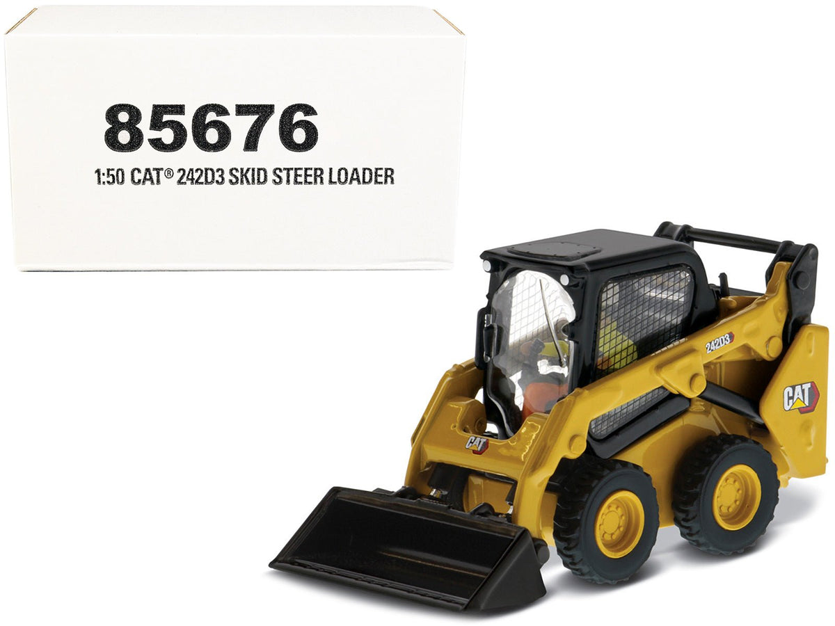 Rapid Vehicles CAT Caterpillar 242D3 Wheeled Skid Steer Loader with Work Tools and Operator...