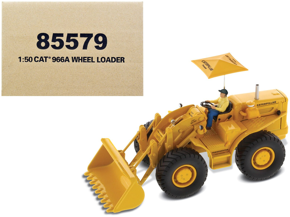 Rapid Vehicles CAT Caterpillar 966A Wheel Loader Yellow with Operator "Vintage Series" 1/50...
