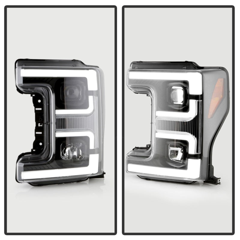FR SPORT Spyder 17-18 Ford F250/F350/F450 Halogen Model Only -White Light Bar- Black-...