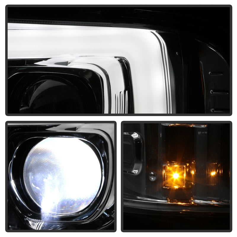 FR SPORT Spyder Platinum Ford F250/350/450 05-07 High-Power LED Module Proj. Headlights-Chrome...