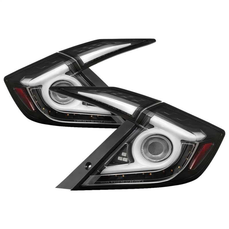 FR SPORT Spyder 16-19 Honda Civic 4 Door Light Bar LED Tail Lights - Black - ALT-YD-HC164D-LB-BK...