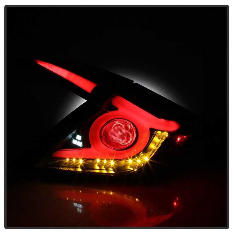 FR SPORT Spyder 16-19 Honda Civic 4 Door Light Bar LED Tail Lights - Black - ALT-YD-HC164D-LB-BK...