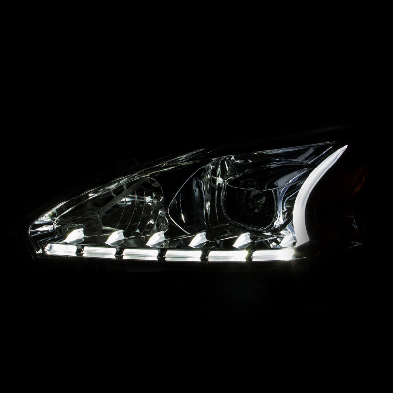 Anzo 2013-2014 Nissan Altima Projector Headlights w/ Plank Style Design Chr