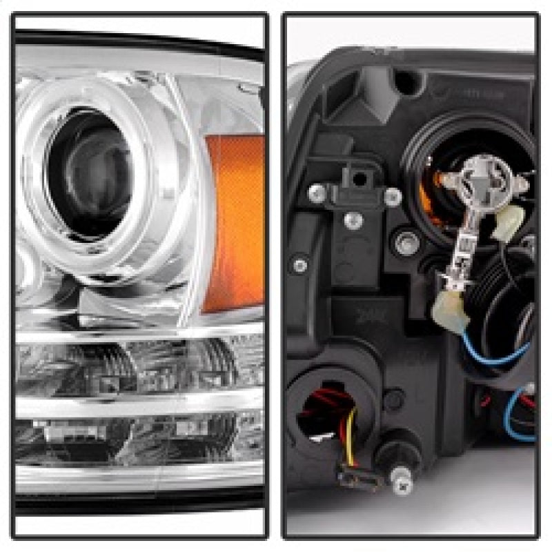 Spyder Dodge Ram 09-12 Projector Headlights Light Bar DRL Chrome PRO-YD-DR09-LBDRL-C 5080998