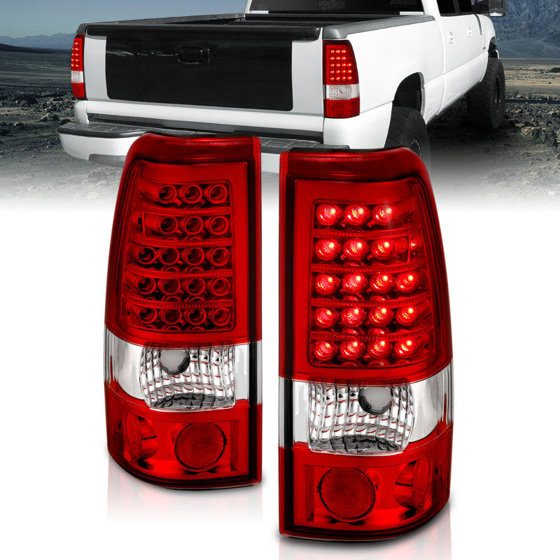 Anzo 1999-2007 Chevrolet Silverado 1500 LED Taillights Red/Clear