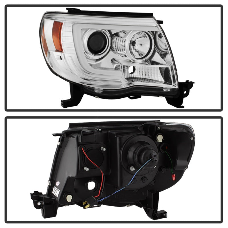 FR SPORT Spyder Toyota Tacoma 05-11 Projector Headlights - Light Bar DRL - Chrome...