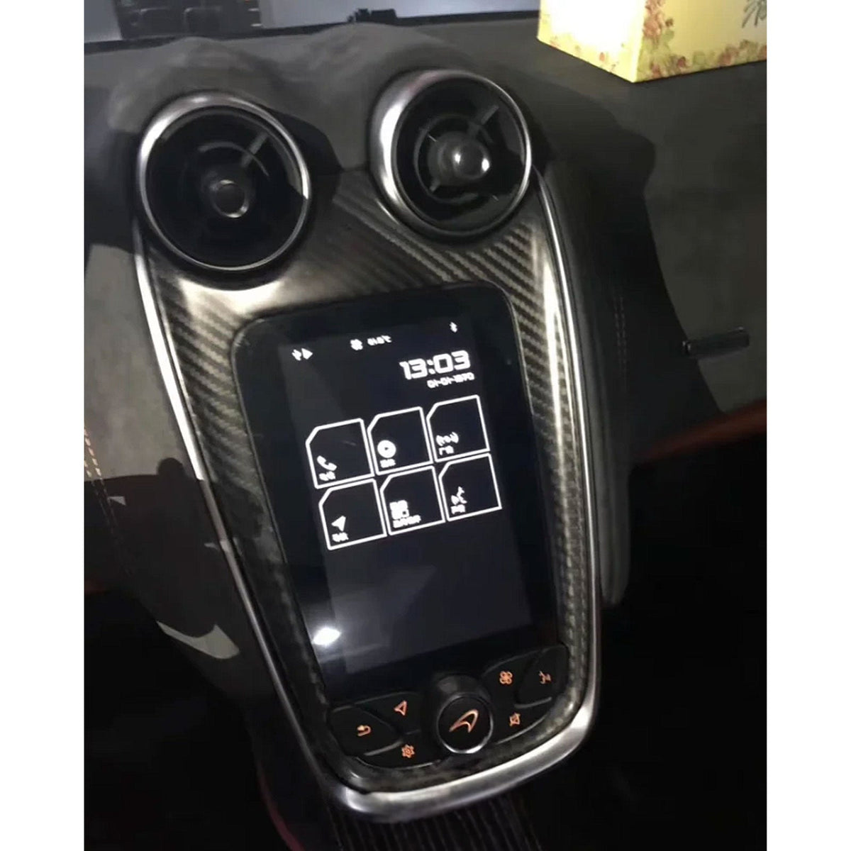 Bull Boost Performance Carbon Fiber Center Navigation Screen Frame Cover Trim for McLaren GT 570S...