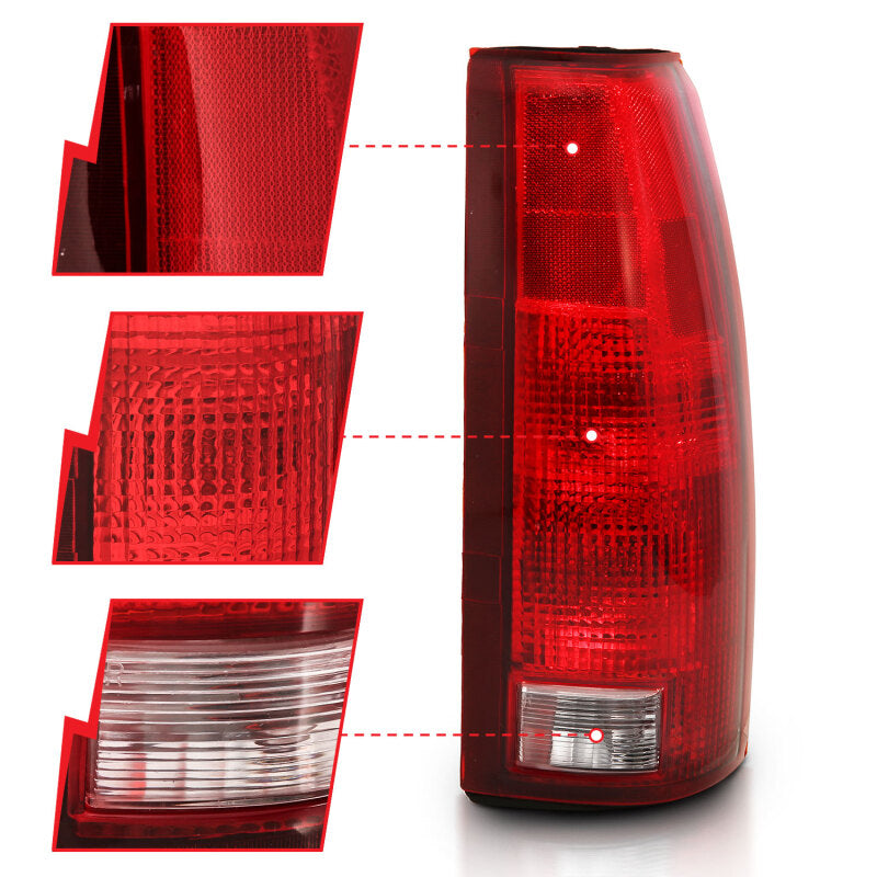 ANZO 1988-1999 Chevy C1500 Taillight Red/Clear Lens w/ Circuit Boardá(OE Replacement) 311300