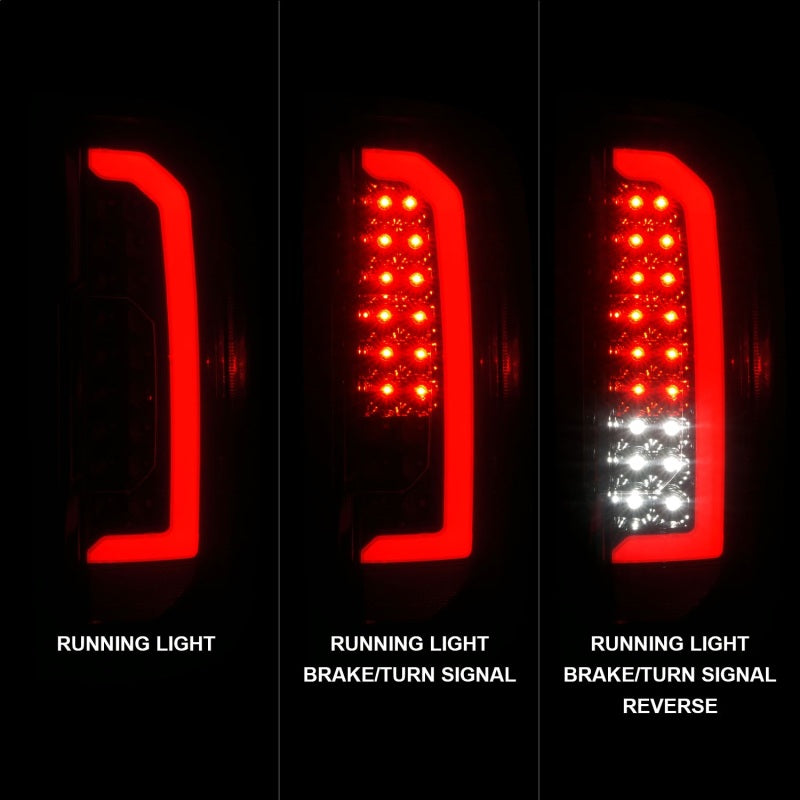 ANZO 15-21 Chevrolet Colorado Full LED Tail Lights w/ Red Lightbar Black Housing Smoke Lens 311433