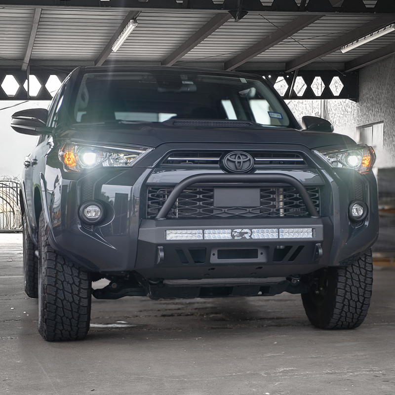 Cali Raised LED Cali Raised 14-24 Toyota 4Runner Stealth Bumper - Bull Bar / 32In Led Bar Spot W/ Small Switch CR4113