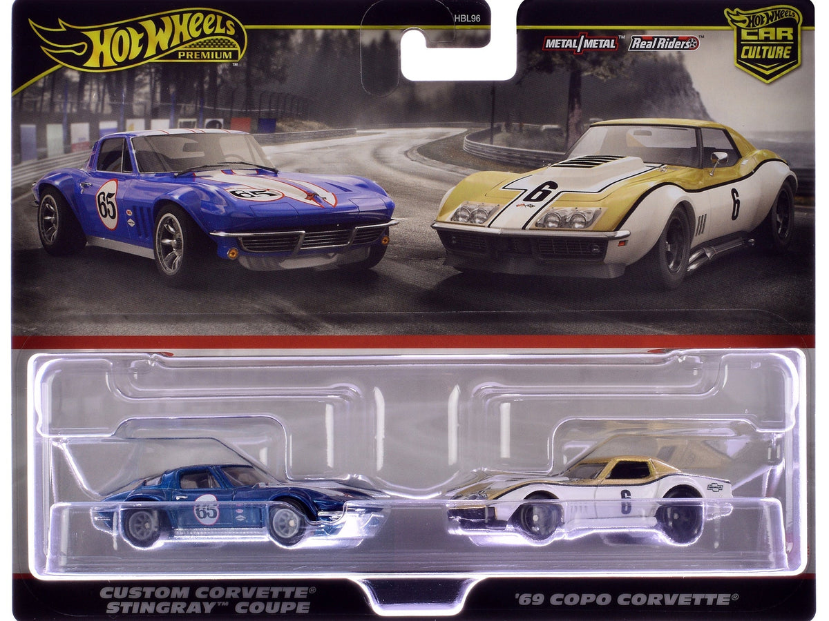 Rapid Vehicles Chevrolet Custom Corvette Stingray Coupe #65 Blue Metallic with White Stripes and...