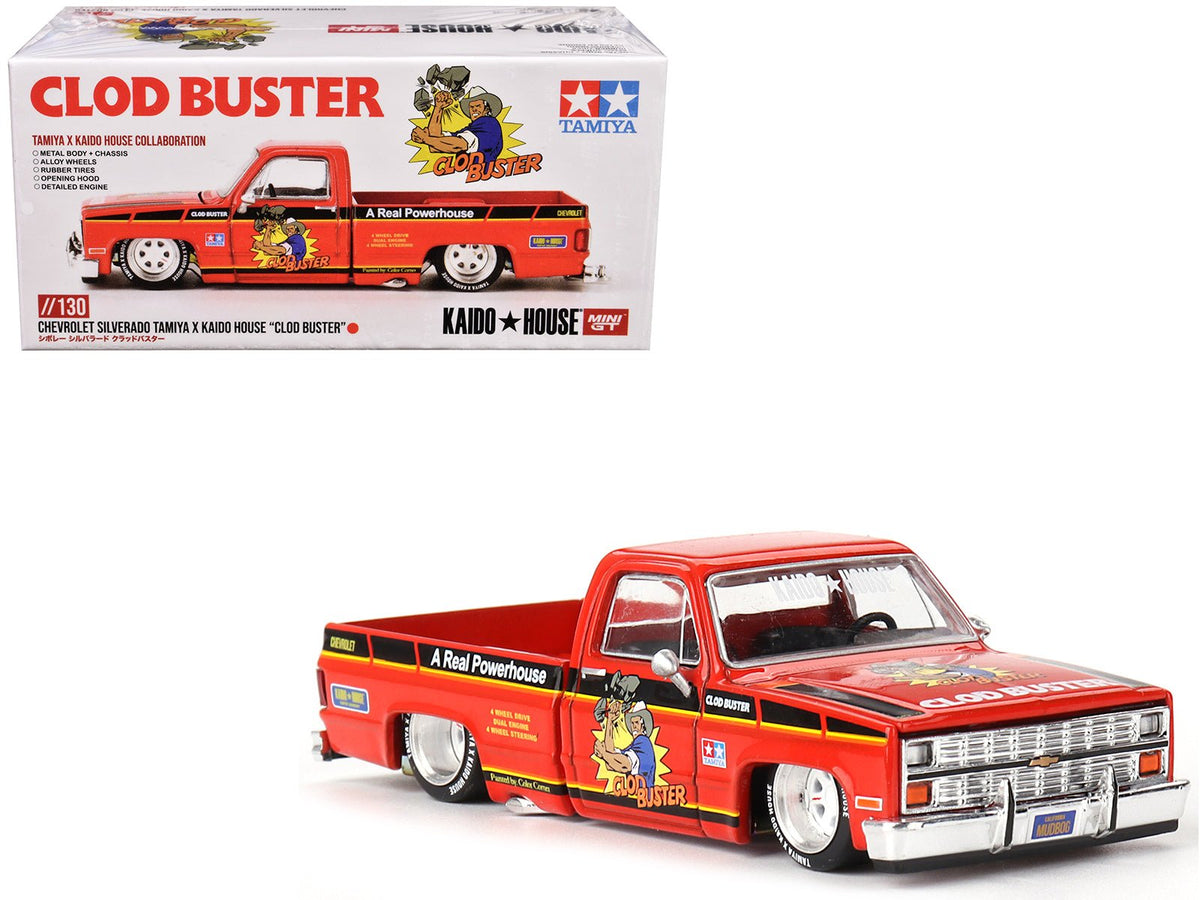 Rapid Vehicles Chevrolet Silverado Pickup Truck "Clod Buster" Orange with Black Stripes (Designed...