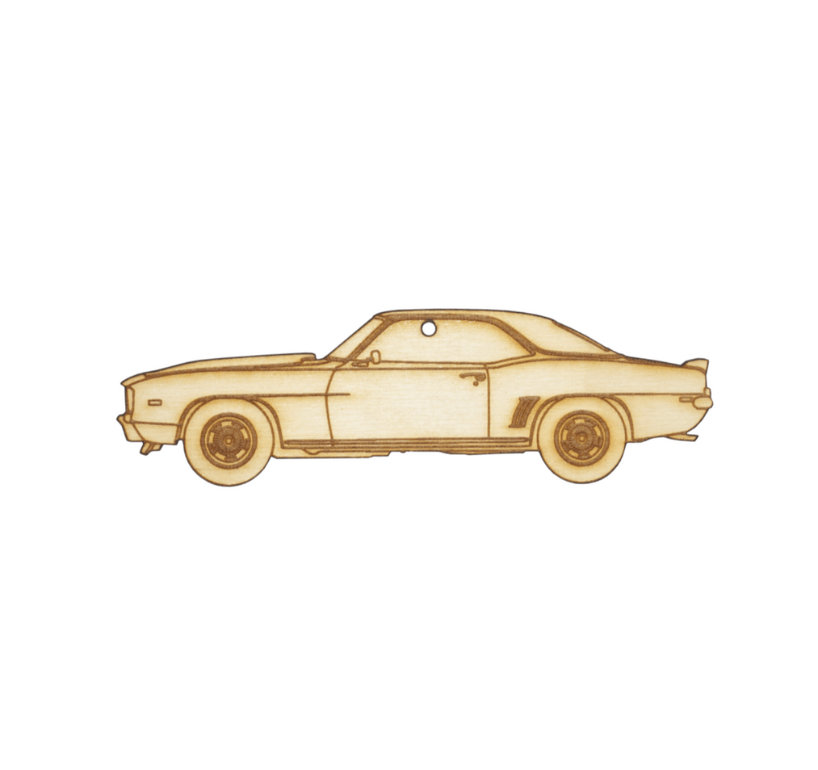 ZSPEC Laser-Engraved Wood Ornament, Style: Classic Camaro, Birch, ~5-inches Wide