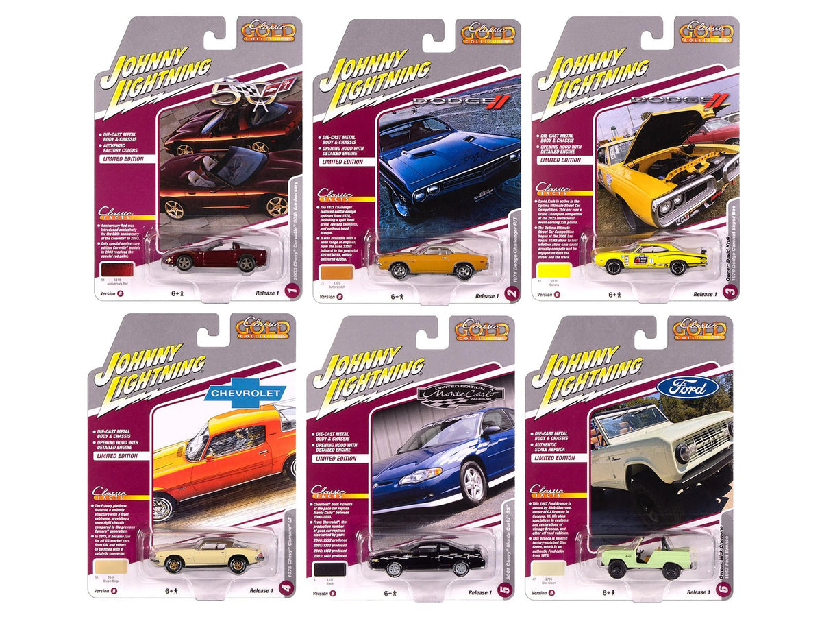 Rapid Vehicles "Classic Gold Collection" 2025 Release 1 Set B of 6 Cars 1/64 Diecast Model Cars...