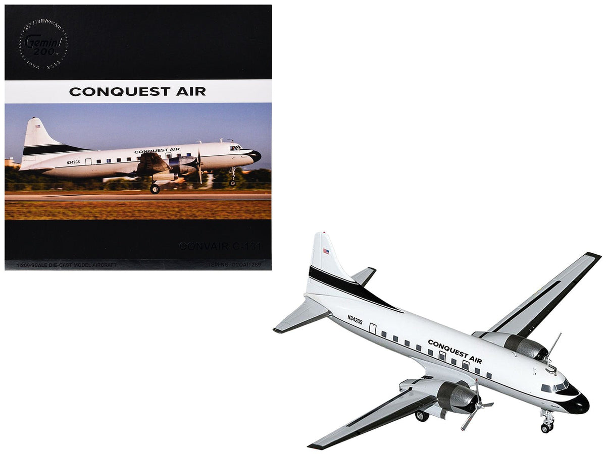 Rapid Vehicles Convair C-131 Commercial Aircraft "Conquest Air Cargo" (N342GS) White with Black...