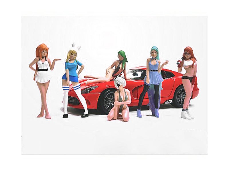 Rapid Vehicles "Cosplay Girls" 6 piece Figure Set for 1/24 Scale Models by American Diorama  free...
