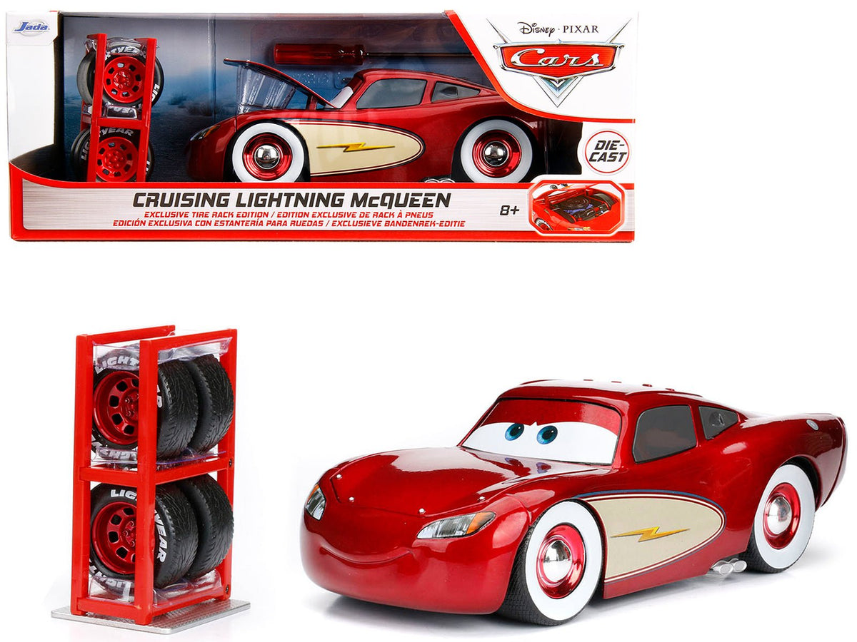 Rapid Vehicles Cruising Lightning McQueen Red Metallic with Extra Wheels Disney & Pixar "Cars"...