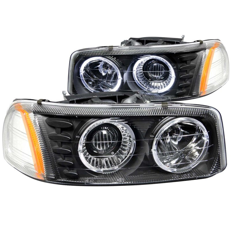 Anzo 1999-2006 Gmc Sierra 1500 Projector Headlights w/ Halo Black