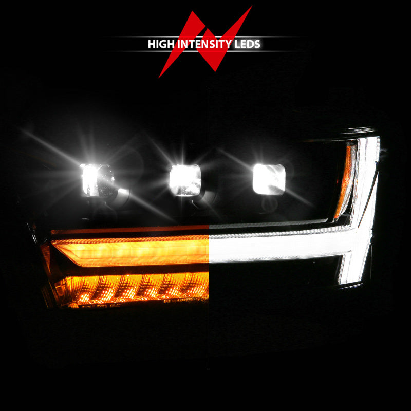 ANZO 19-24 RAM 1500 (New Body/OE Halogen) Full LED Proj Headlights DRL/SeqSig Black - Driver Side 111628A-L