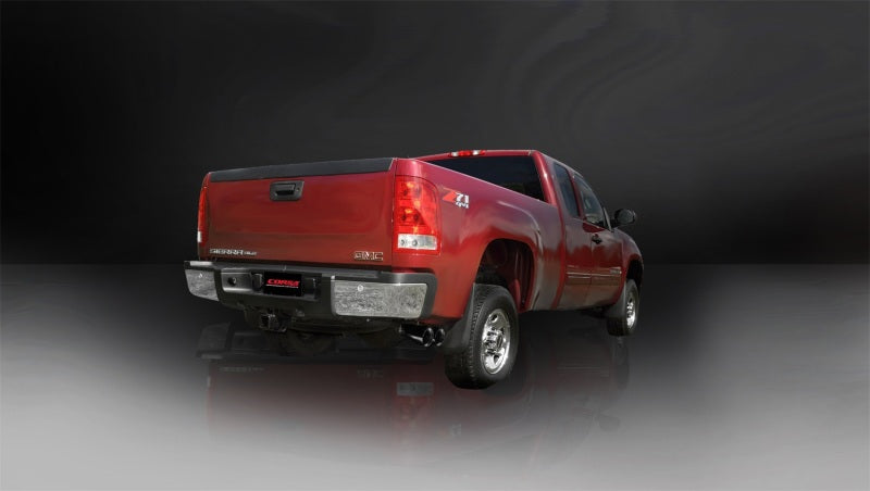Corsa 11-13 GMC Sierra 6.0L V8 3in Cat-Back Single Side w Twin 4in Black Pro-Series Tips 14792BLK