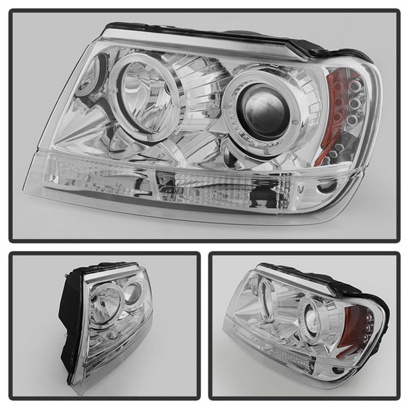 Spyder Jeep Grand Cherokee 99-04 Projector Headlights LED Halo LED Chrm - PRO-YD-JGC99-HL-C 5011152
