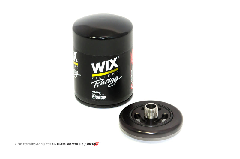 FR SPORT AMS Performance 2009+ Nissan GT-R R35 Alpha CNC Billet Oil Filter Adapter w/Race Filter...