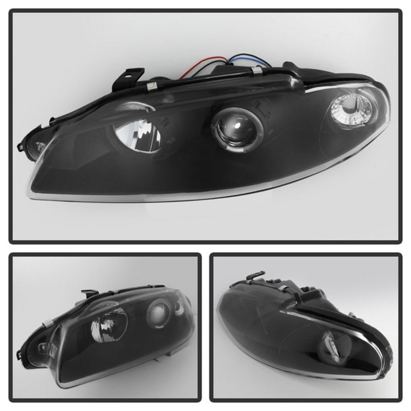 FR SPORT Spyder Mitsubishi Eclipse 97-99 Projector Headlights LED Halo Black High H1 Low H1...