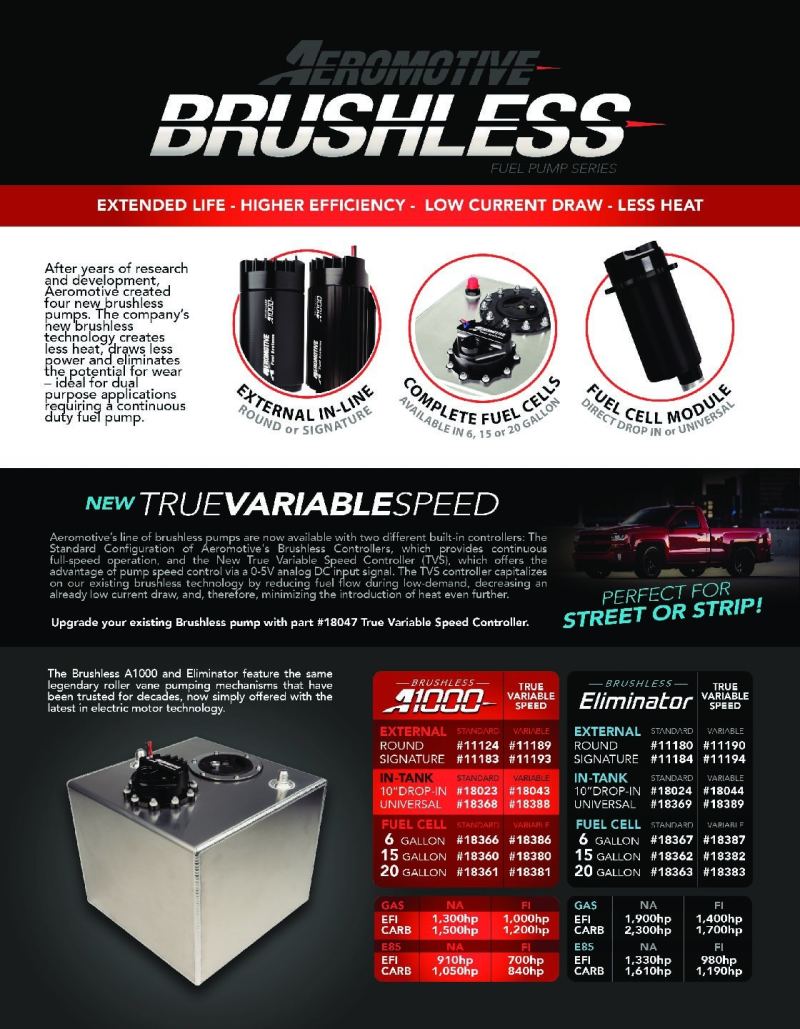 Aeromotive Variable Speed Controlled Fuel Pump - In-line - Signature Brushless Eliminator 11194