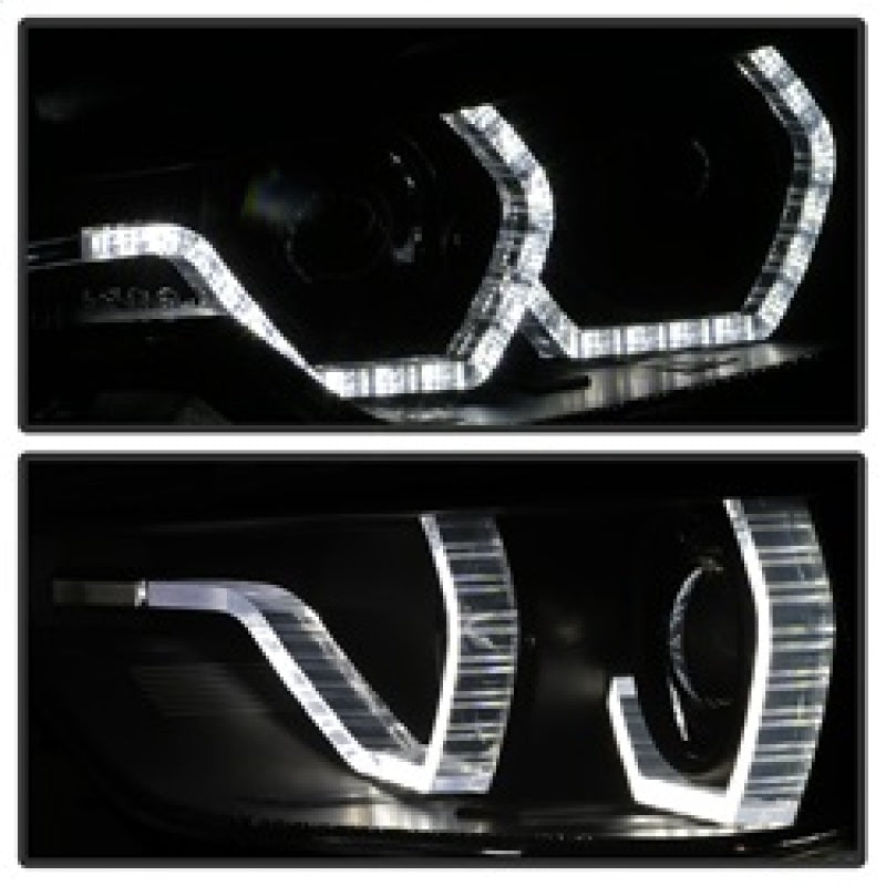 FR SPORT Spyder 12-14 BMW F30 3 Series 4DR Projector Headlights - LED DRL - Blk Smoke...