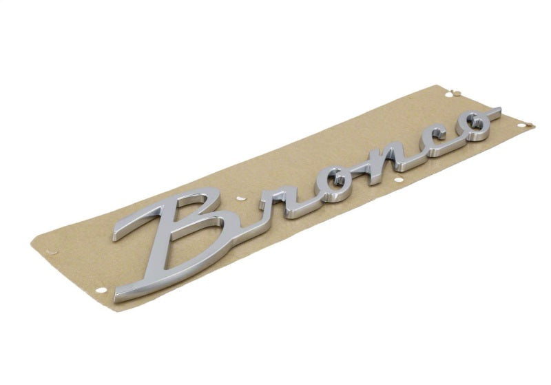 Ford Racing 21-23 Bronco Script Fender Badge - Silver M-1447-BSS
