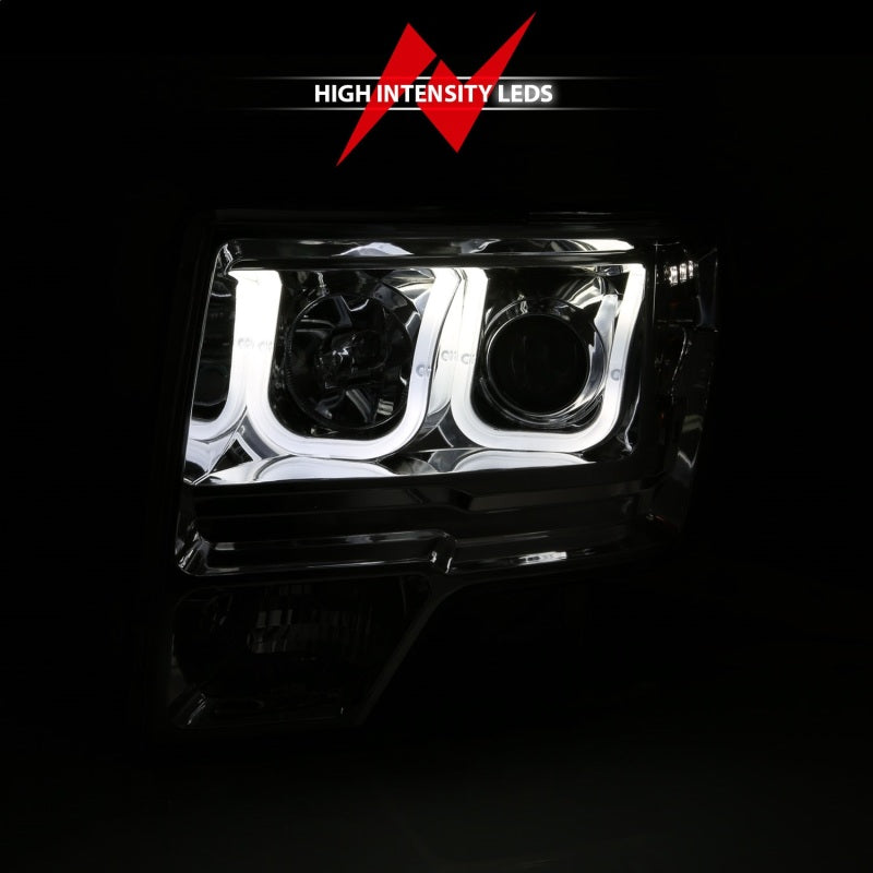 Anzo 2009-2014 Ford F-150 Projector Headlights w/ U-Bar Chrome
