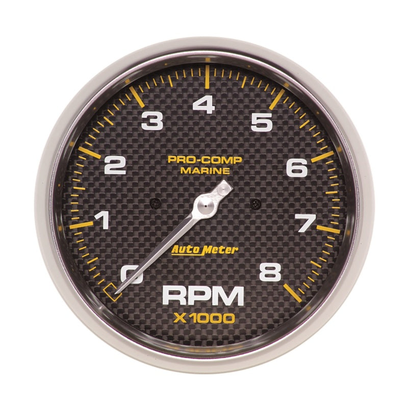 AutoMeter Marine Carbon Fiber 5in In-Dash Tachometer 0-8000 RPM 200797-40