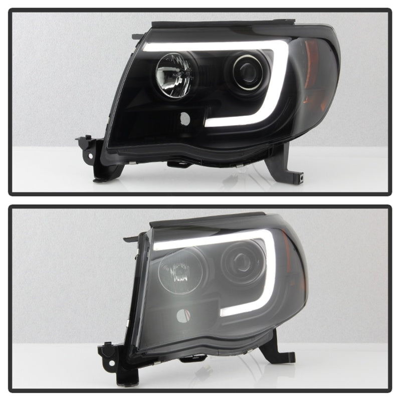 FR SPORT Spyder 05-11 Toyota Tacoma Ver 2 Proj Headlights - Light Bar DRL - Black Smoke...