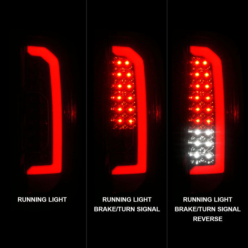 ANZO 15-21 Chevrolet Colorado Full LED Tail Lights w/ Red Lightbar Black Housing Smoke Lens 311433