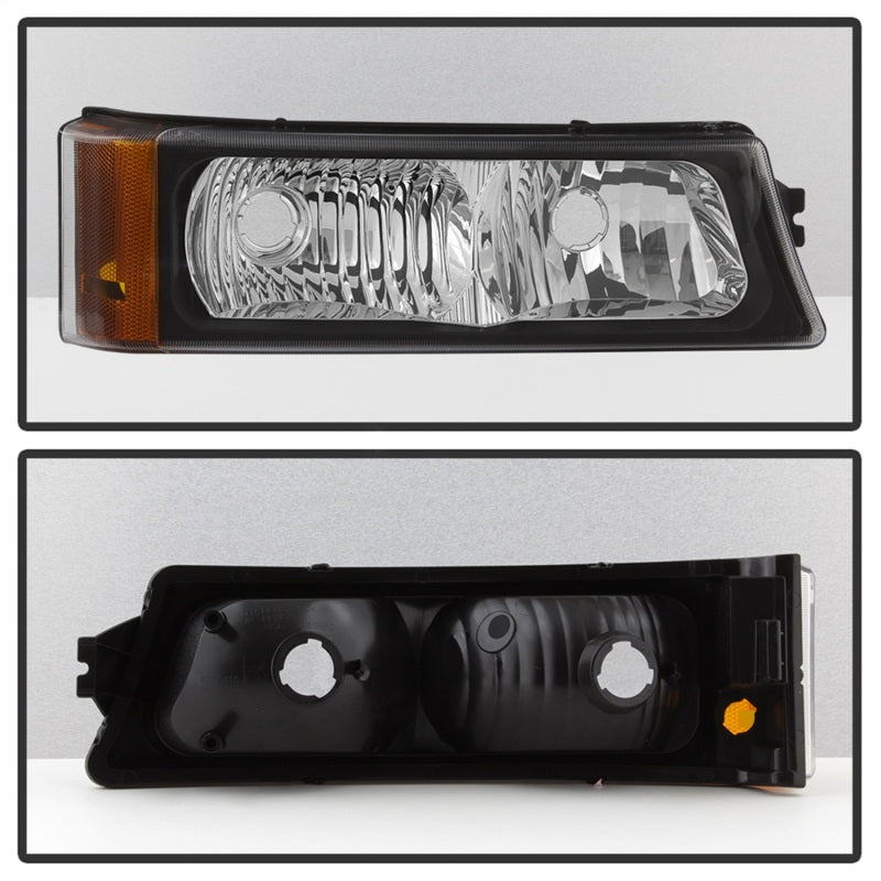 SPYDER xTune Chevy Silverado 03-06 Projector Headlights 4pcs - LED Halo - Black PRO-JH-CSIL03-SET-BK 9036774