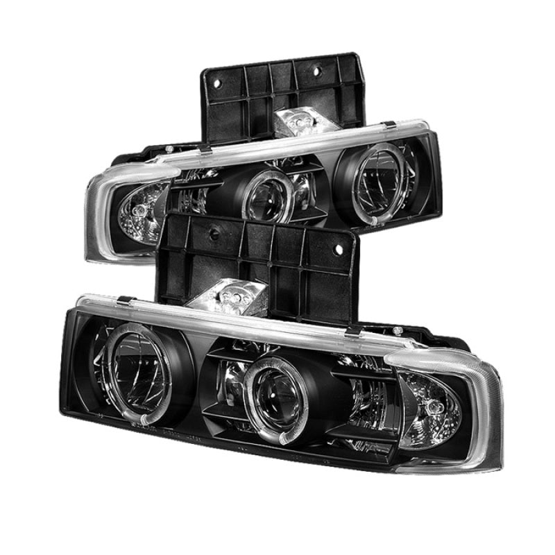 FR SPORT Spyder Chevy Astro 95-05/GMC Safari 95-05 Projector Headlights LED Halo Black...
