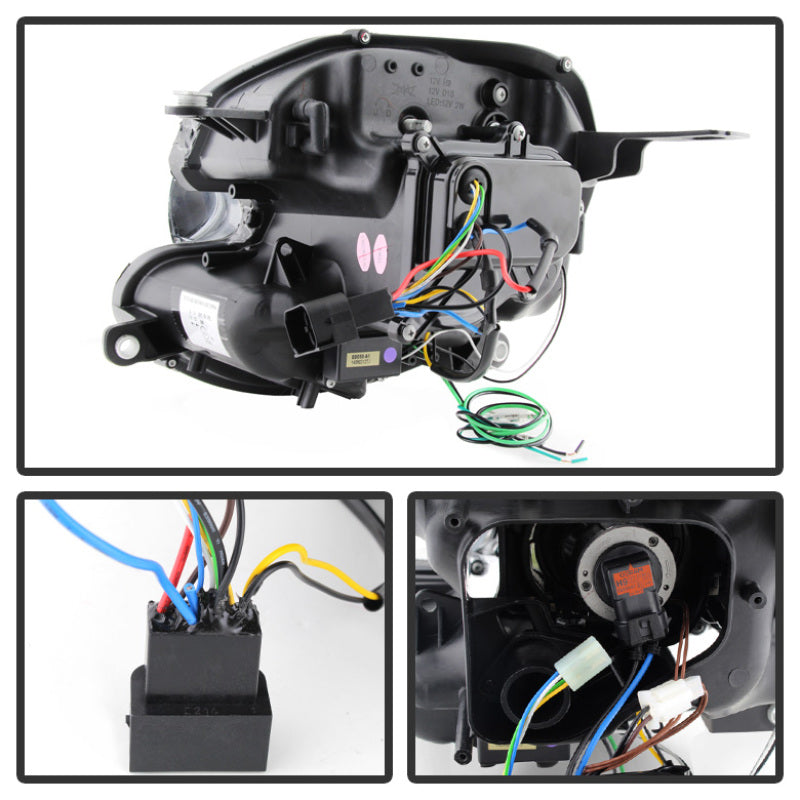 FR SPORT Spyder Mini Cooper 2007-2012 Projector Headlights Halogen Model Only - DRL Black...