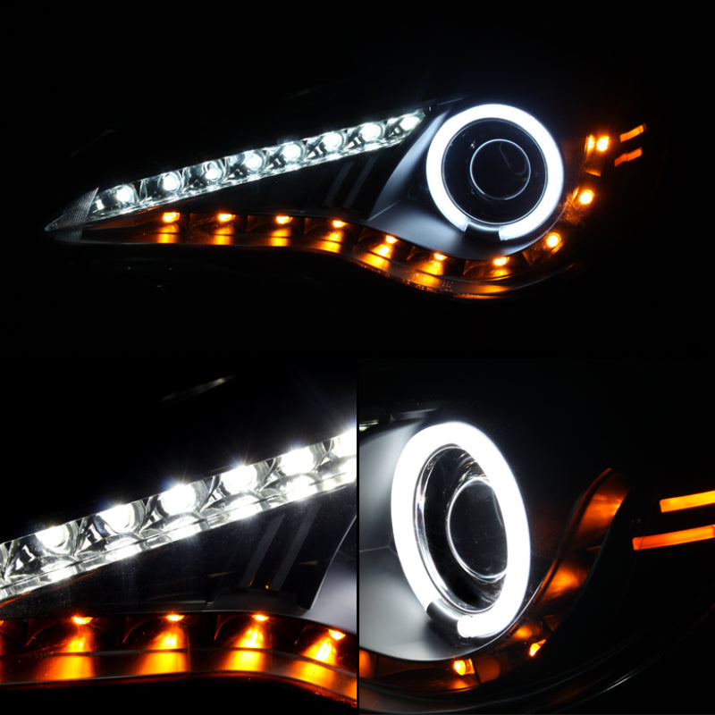 FR SPORT Spyder Scion FRS 12-14 Projector Headlights CCFL Halo DRL LED Black...