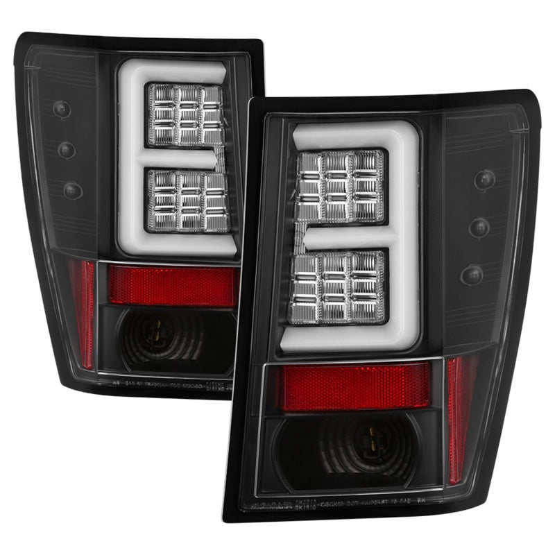 FR SPORT Spyder 07-10 Jeep Grand Cherokee Light Bar LED Tail Lights - Black ALT-YD-JGC07V2-LB-BK...