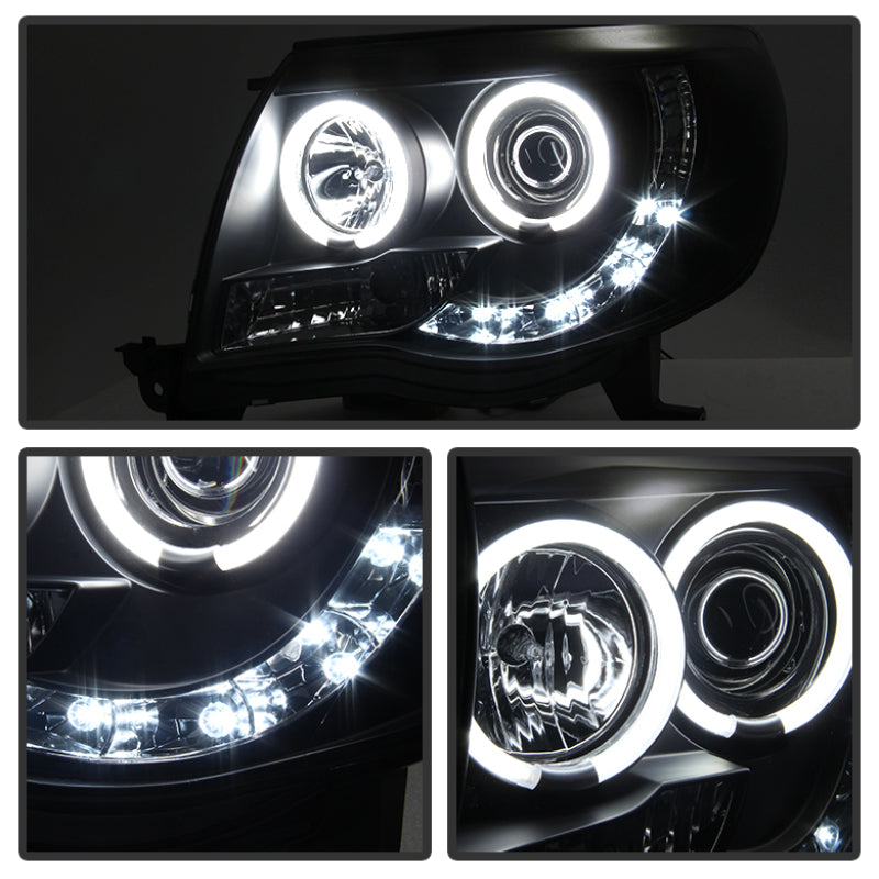 FR SPORT Spyder Toyota Tacoma 05-11 Projector Headlights CCFL Halo LED Blk Smke...