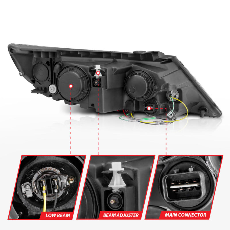 Anzo 2011-2013 Kia Sorento Projector Headlights w/ Halo Chrome (CCFL)