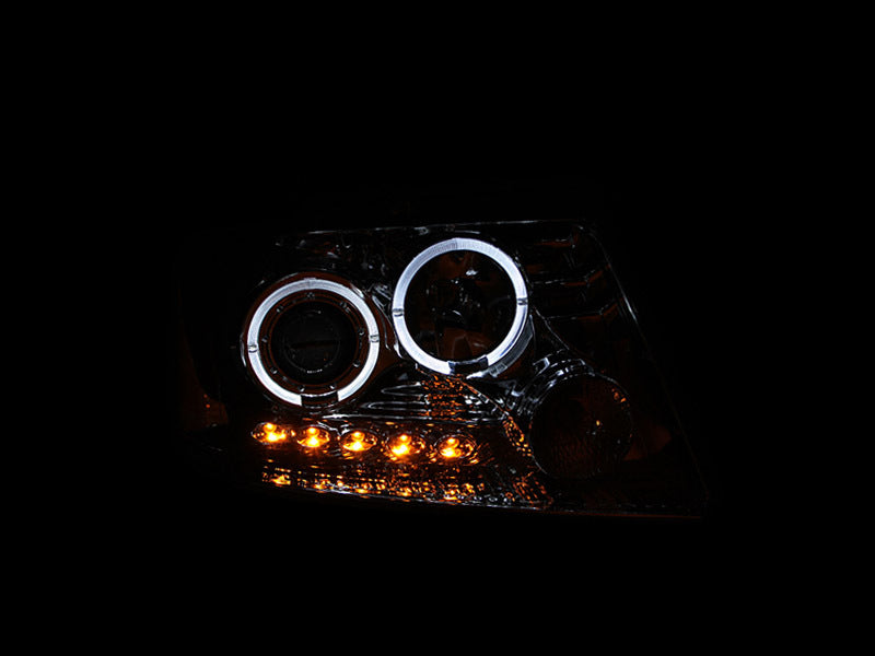 Anzo 2004-2008 Ford F-150 Projector Headlights w/ Halo and LED Chrome G2