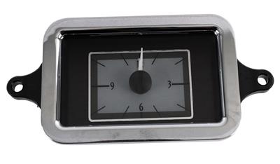Dakota Digital Analog Clock, 1940 Chevy Car Analog Clock, Silver Alloy Style Face, White Display - VLC40CSW