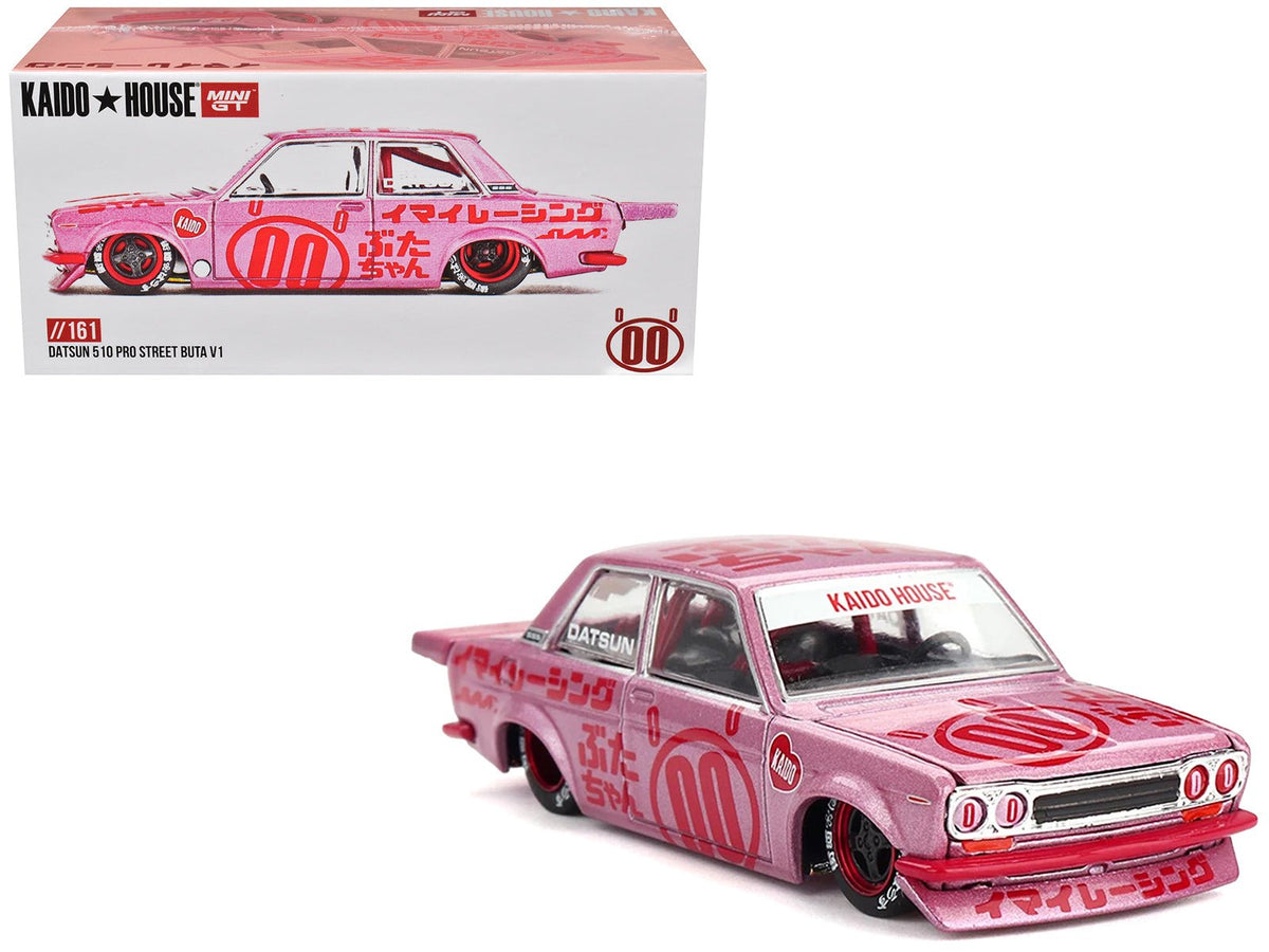 Rapid Vehicles Datsun 510 Pro Street #00 "Buta V1" Pink Metallic with Red Graphics (Designed by...